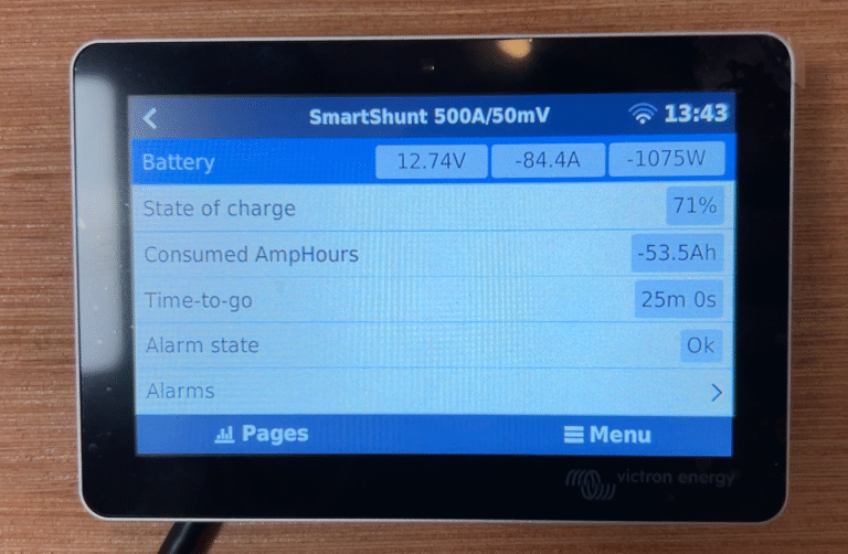 Image of how much energy is used during 30 minutes of cooking on a induction cooktop (off grid)